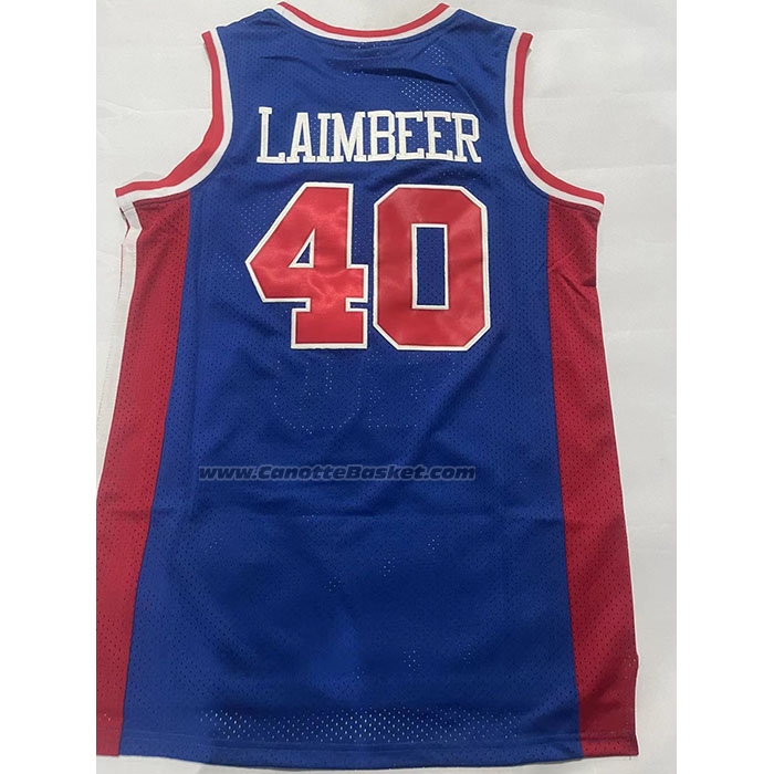 Maglia Detroit Pistons Bill Laimbeer #40 Mitchell & Ness 1988-89 Blu